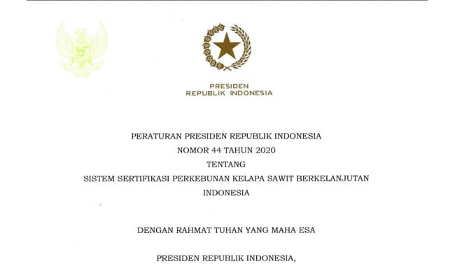 Perpres ISPO Sawit Resmi Terbit